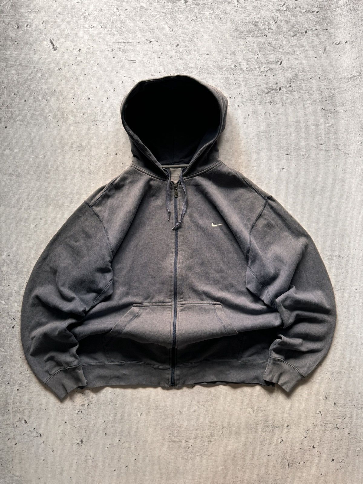 Nike × Vintage NIKE VINTAGE BASIC LOGO OVERSIZE BOXY ZIP HOODIE Size US XL / EU 56 / 4 - 1 Thumbnail