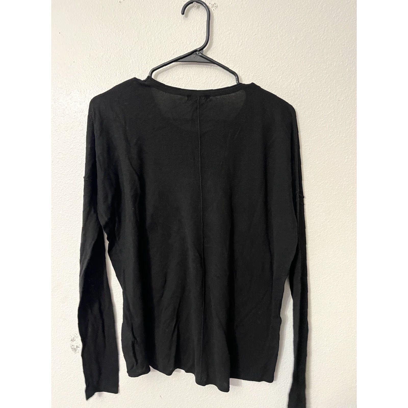 H&M H&M Lightweight Black Heathered Pullover Sweater Womens Small Long Sleeve Crew Neck Size S / US 4 / IT 40 - 2 Thumbnail