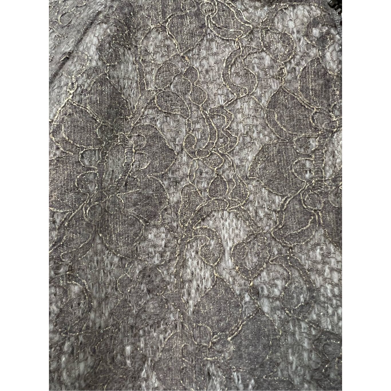 Banana Republic Banana Republic NWT Jacket Gray Floral Sparkle Zips Pockets sz L Size L / US 10 / IT 46 - 10 Thumbnail