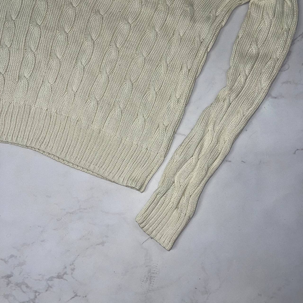 Polo Ralph Lauren Ralph Lauren Cream Cable Knit Wool Cashmere Sweater Sz S Size L / US 10 / IT 46 - 12 Thumbnail