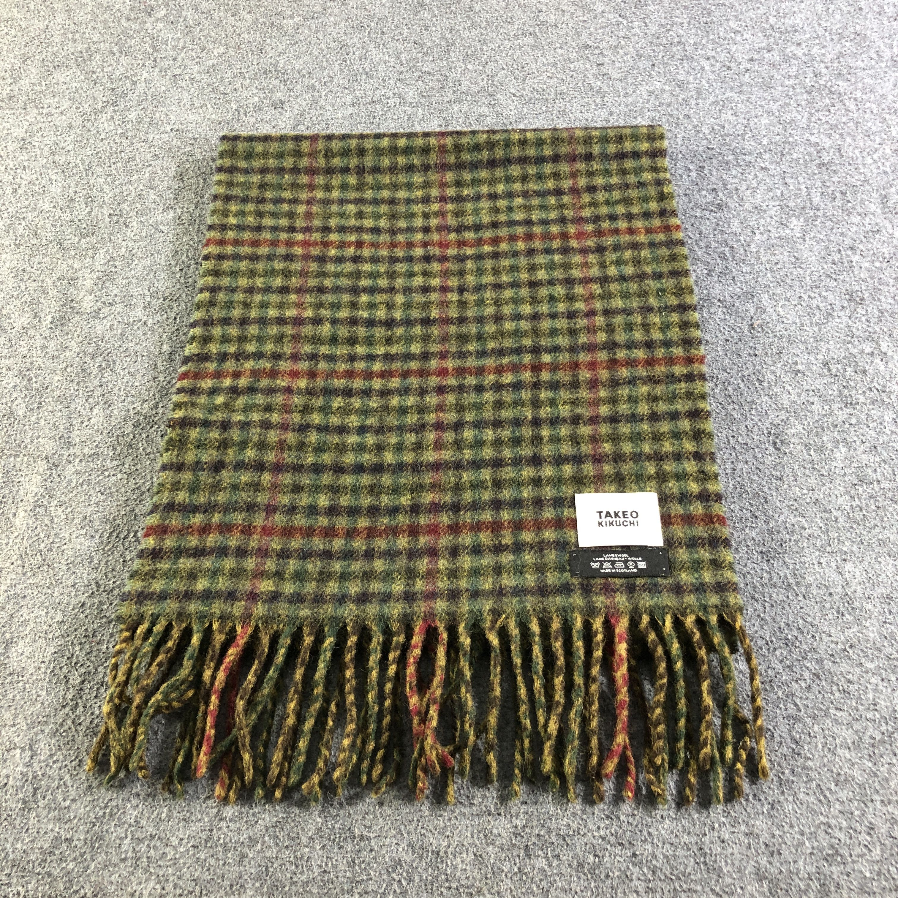 Takeo Kikuchi Takeo Kikuchi Gingham Wool Scarf Muffler Neckwear V2766 Size ONE SIZE - 2 Thumbnail