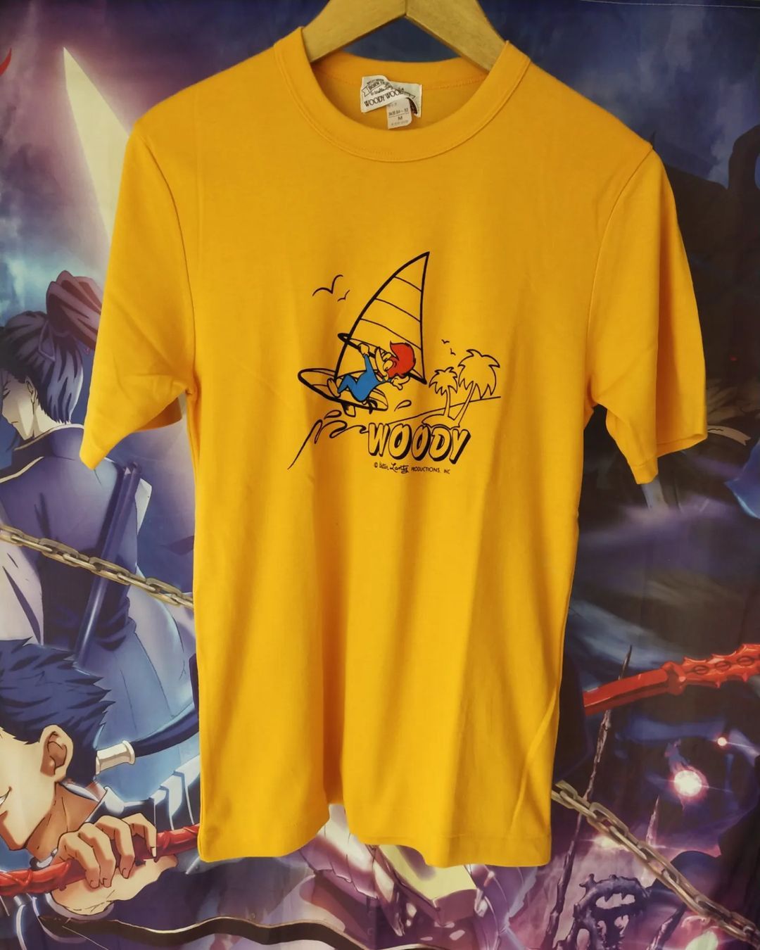 Disney × UNIVERSAL PRODUCTS. × Vintage 80's Vintage Woody Woodpecker Yellow Cartoon Tees Size S / US 4 / IT 40 - 1 Thumbnail