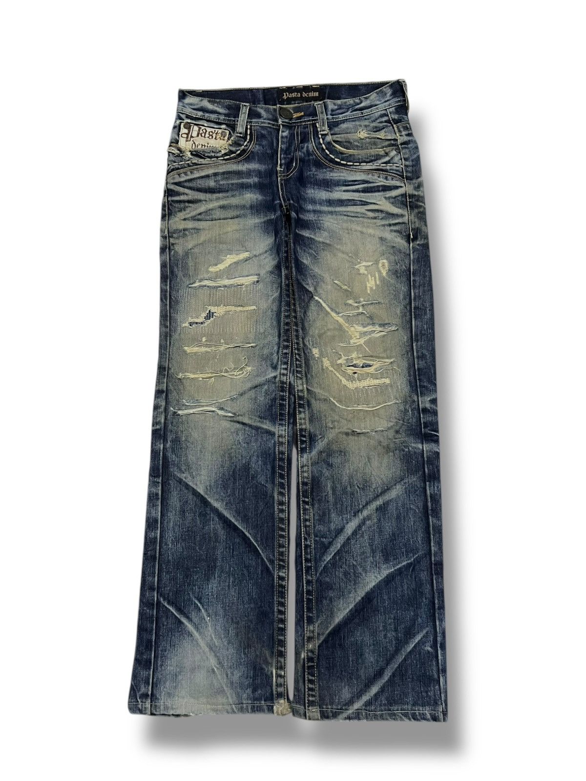 If Six Was Nine Loose Vintage Pasta Denim - Whiskering Mud Wash Jeans Size US 32 / EU 48 - 2 Thumbnail