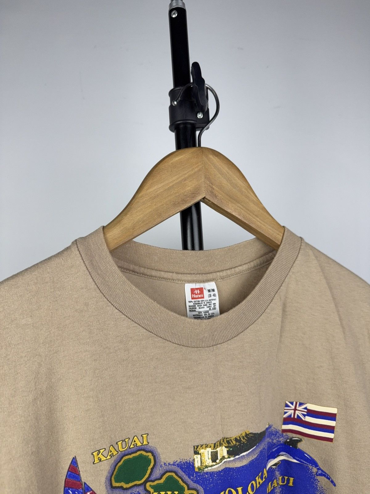 Vintage Vintage Retro Hawaii Islands Map Tee 90s Hanes Made in USA Size US S / EU 44-46 / 1 - 3 Thumbnail