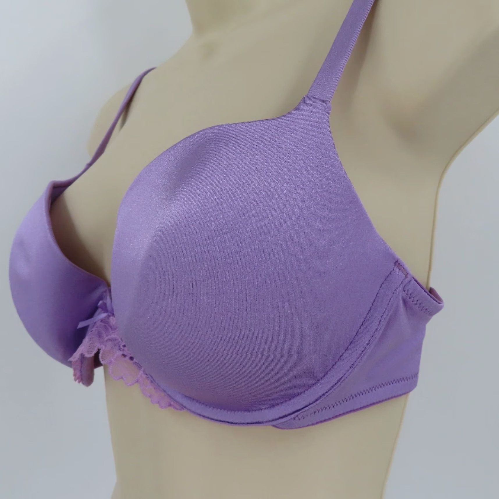 Victoria's Secret VINTAGE Victoria's Secret Angels Push Up Bra Solid Purple 36C Underwire Padded Opaque VTG Y2K Womens Bra Size ONE SIZE - 4 Thumbnail