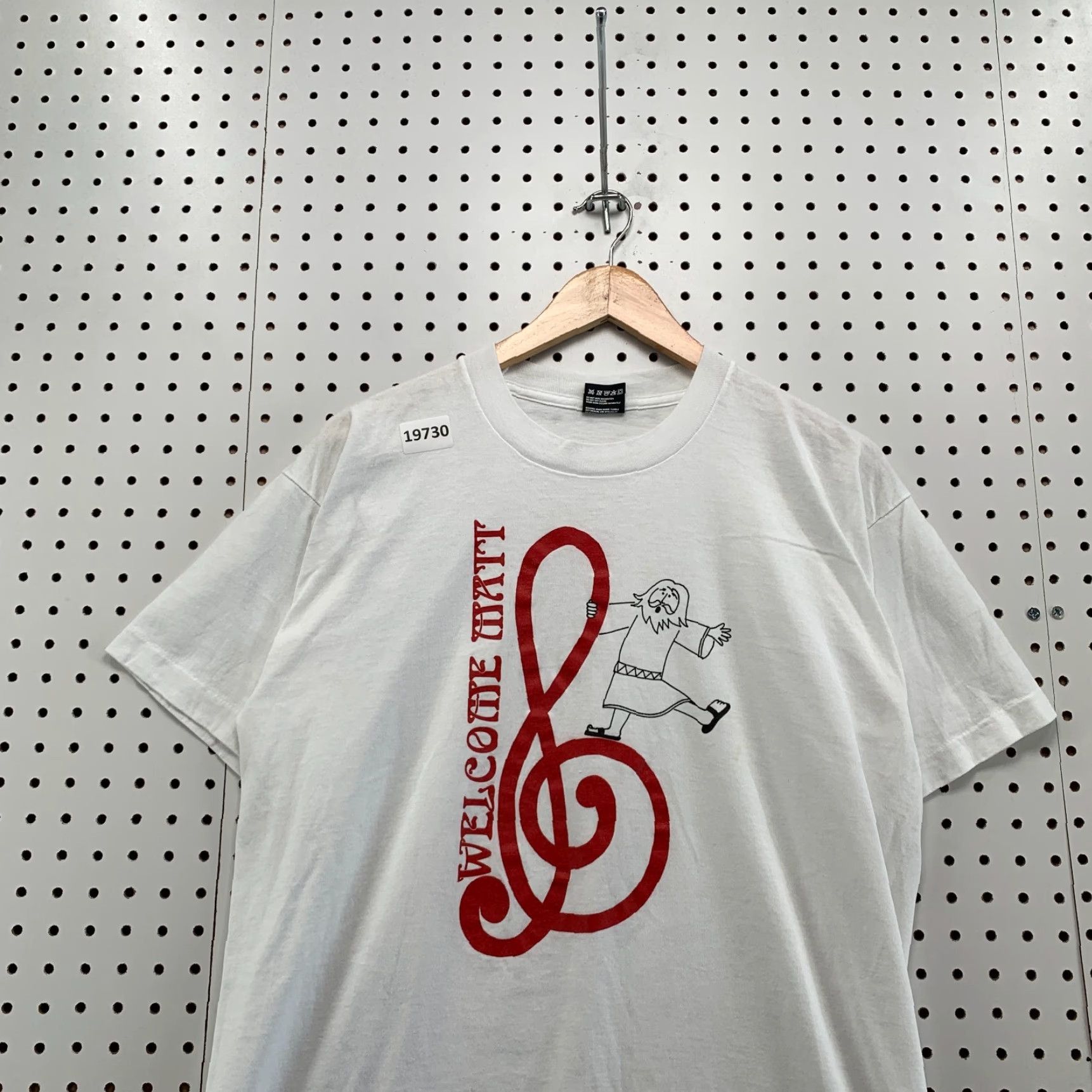 Fruit Of The Loom VINTAGE Welcome Matt Treble Clef Shirt Mens L White 90s Cotton Tee, Fruit of the Loom T-Shirt, Crew Neck, Short Sleeve, 20.5x27.5 Size US L / EU 52-54 / 3 - 2 Thumbnail