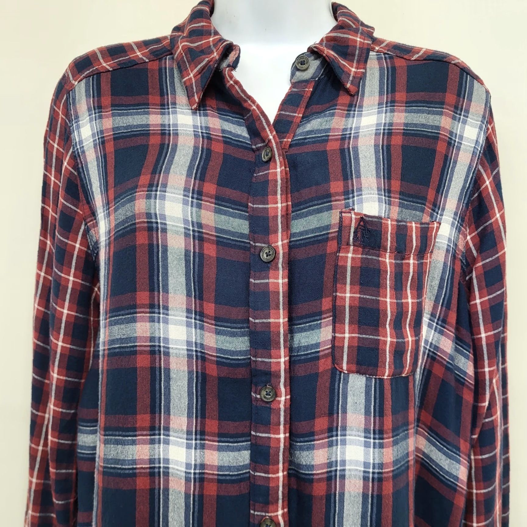 Abercrombie & Fitch Abercrombie & Fitch Button-Up Flannel Women’s L Blue/Red A&F Collection Shirt Casual Size L / US 10 / IT 46 - 3 Thumbnail