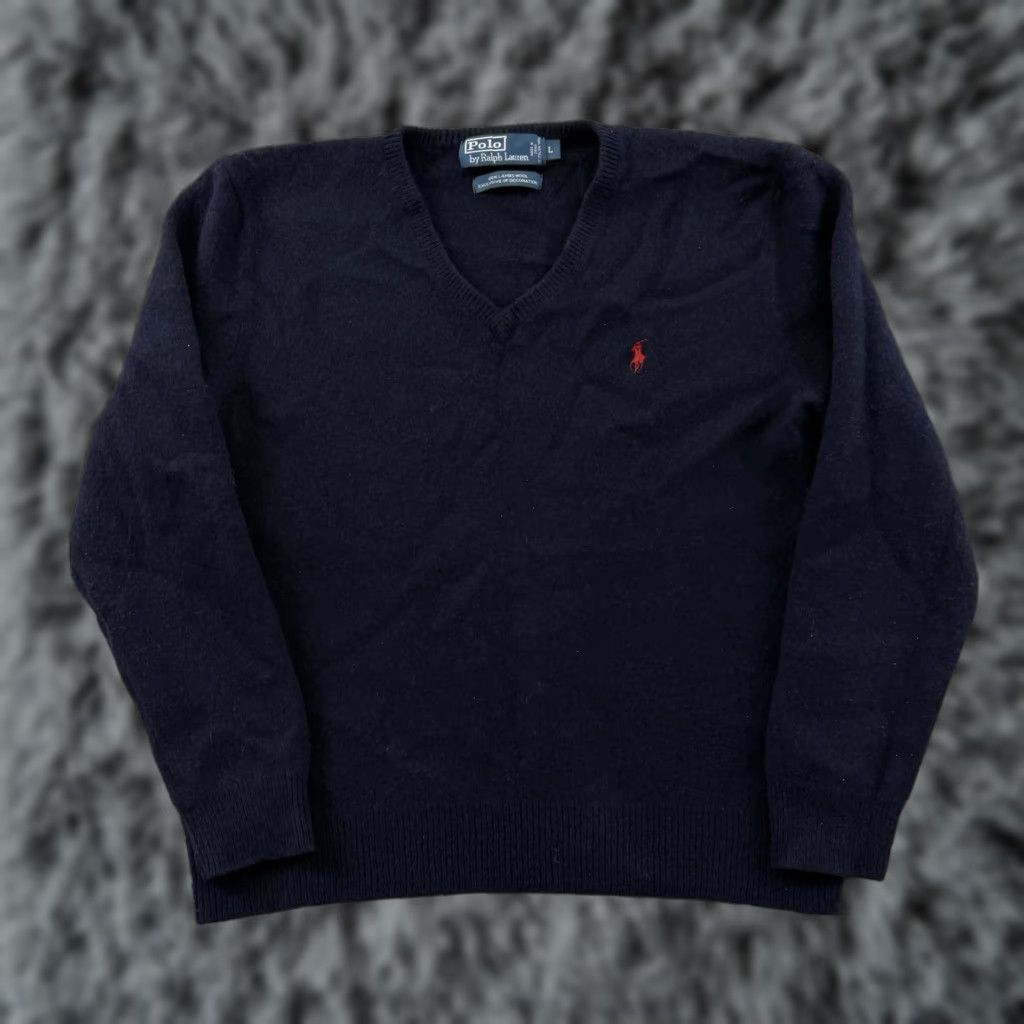 Polo Ralph Lauren Polo Ralph Lauren Sweater Men Medium Navy 100% Lambswool Pony Preppy Jumper Knit Size US M / EU 48-50 / 2 - 1 Thumbnail