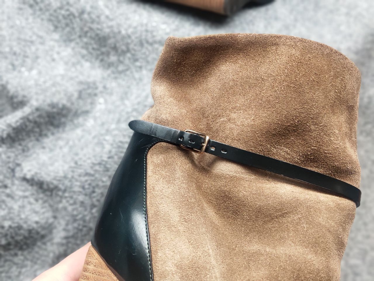 Chloé Marron Suede Beige Wedge Wooden Platform Heel Boots
