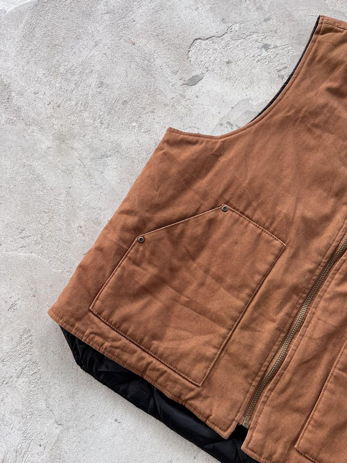 Carhartt Vintage Brown Cowboy Western Workwear Vest Carhartt Style Size US XL / EU 56 / 4 - 3 Thumbnail