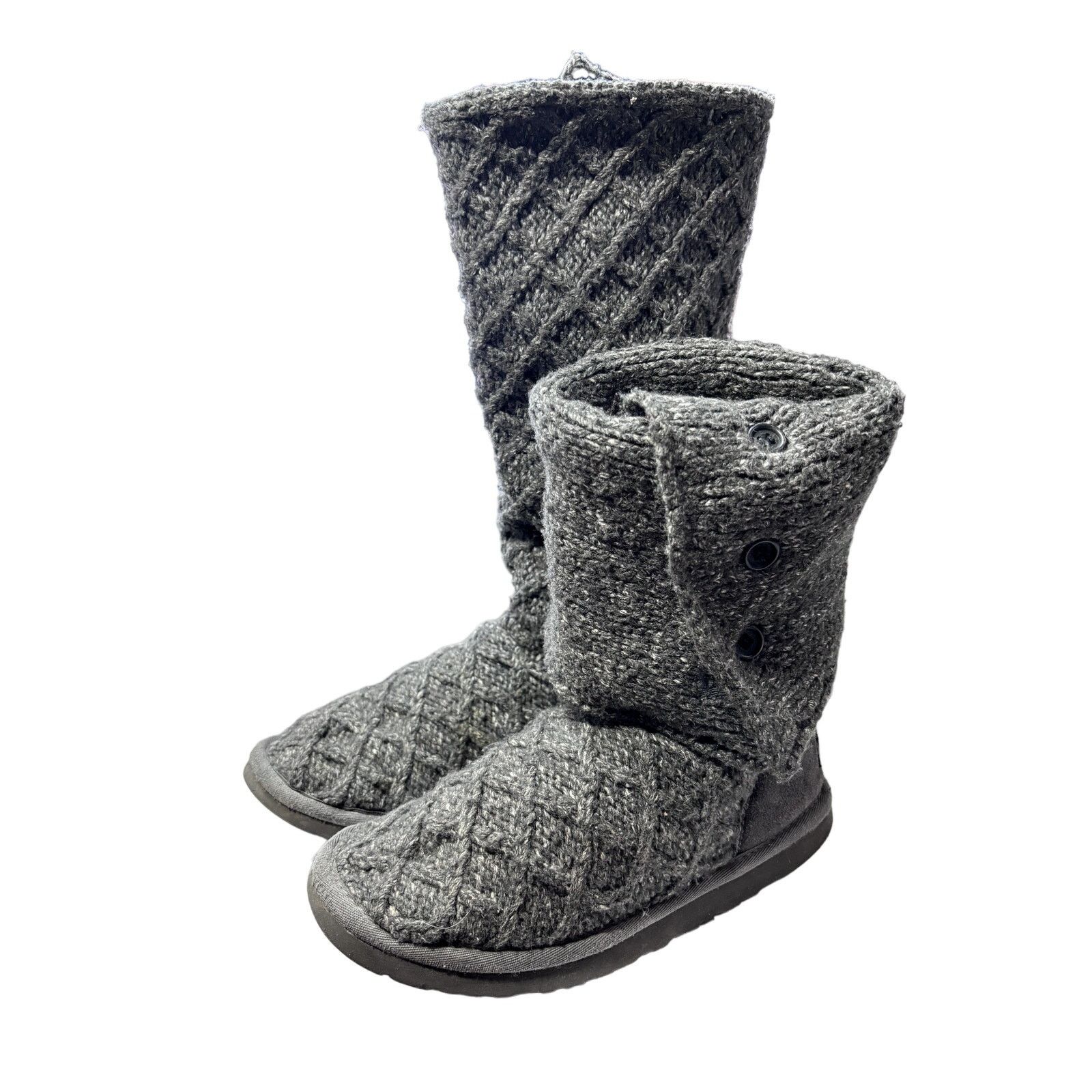 Ugg UGG Winter Boots Lattice Cardy 3066 High Round Toe Gray Sz 6 Size US 6 / IT 36 - 3 Thumbnail