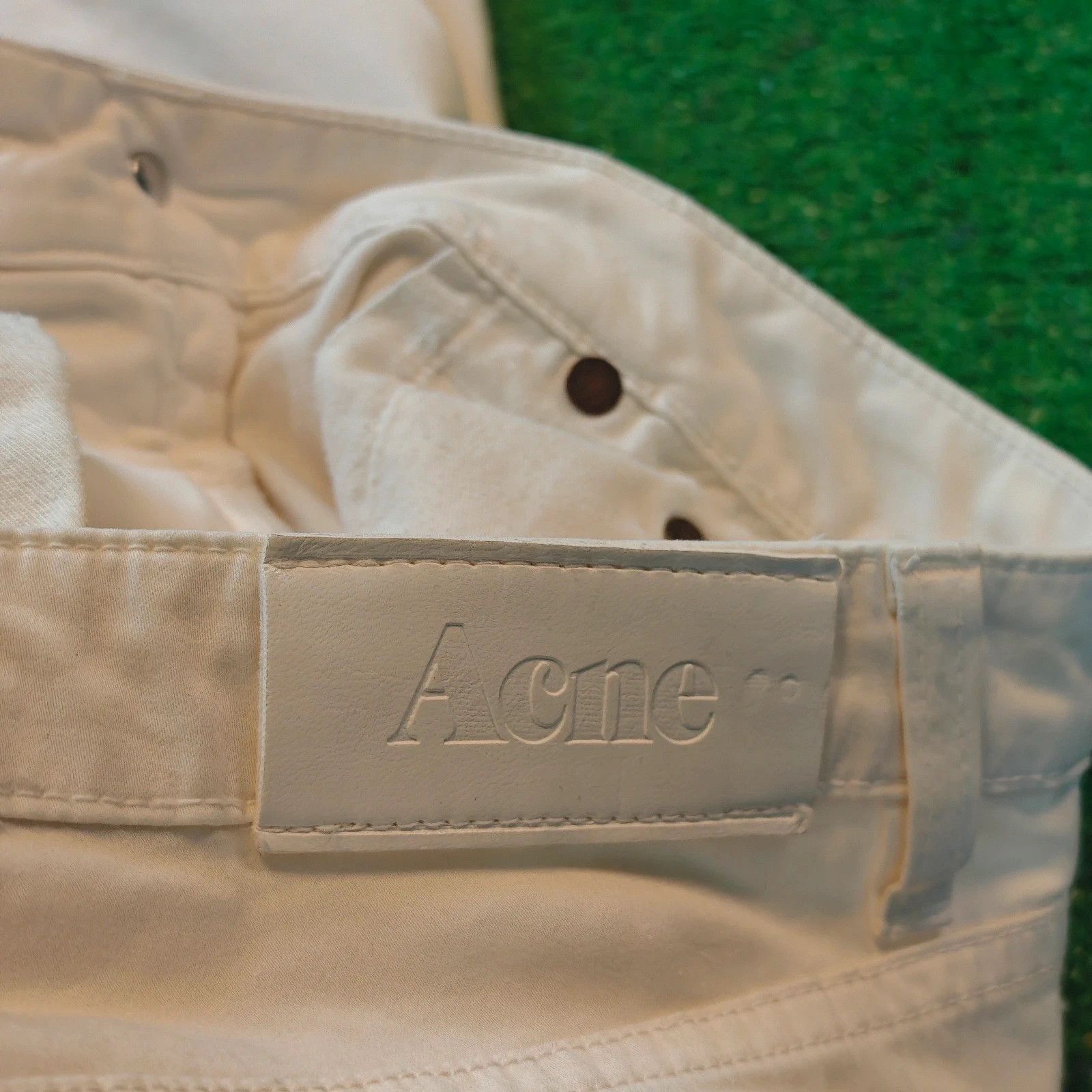 Acne Studios Acne Jeans Womens 31x32 White Flex & Satin straight trousers Size 31" - 5 Thumbnail