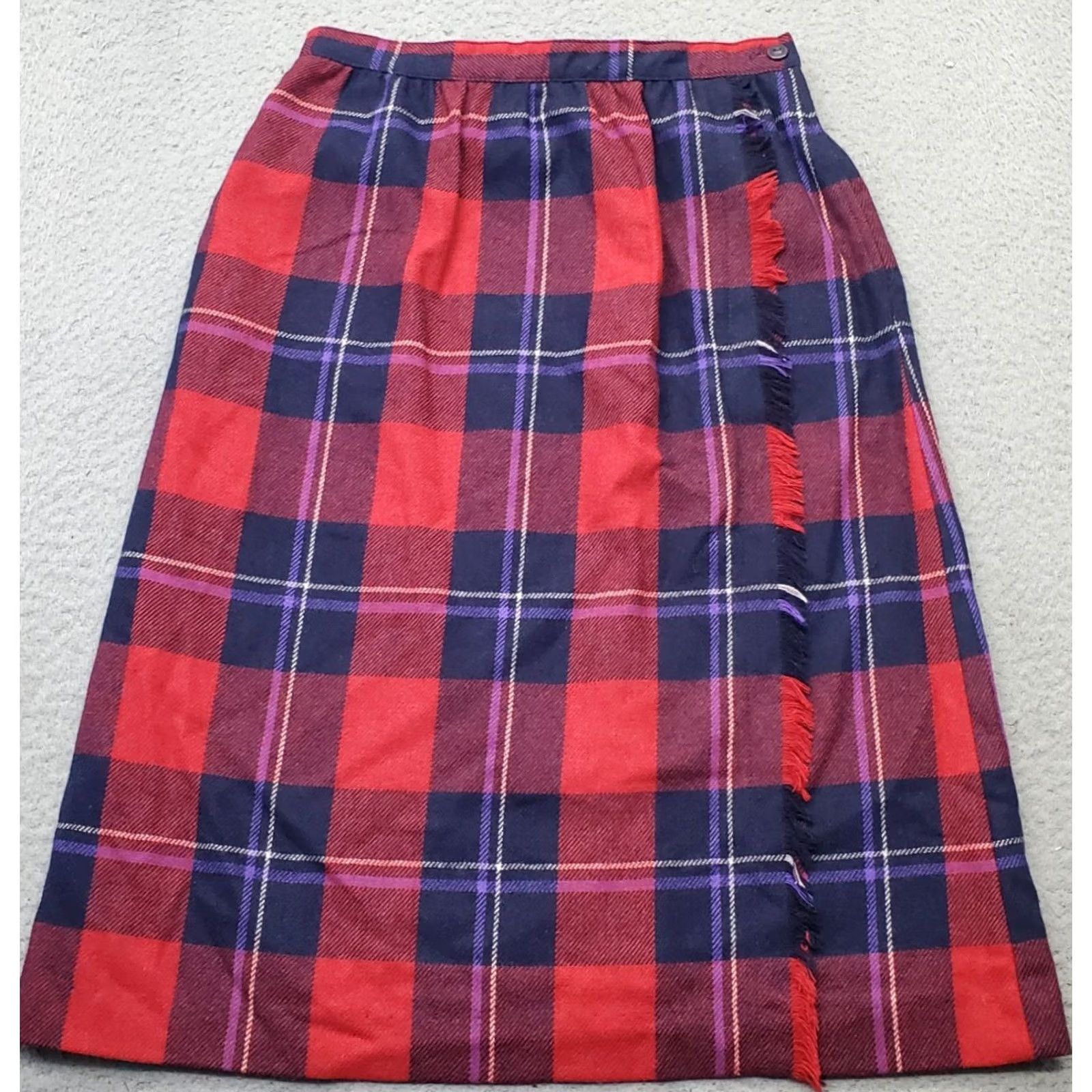 Vintage Haberdashery Collection Skirt Women Size 10P Womens Short Plaid Pleated Lined Made USA Size 32" / US 10 / IT 46 - 2 Thumbnail
