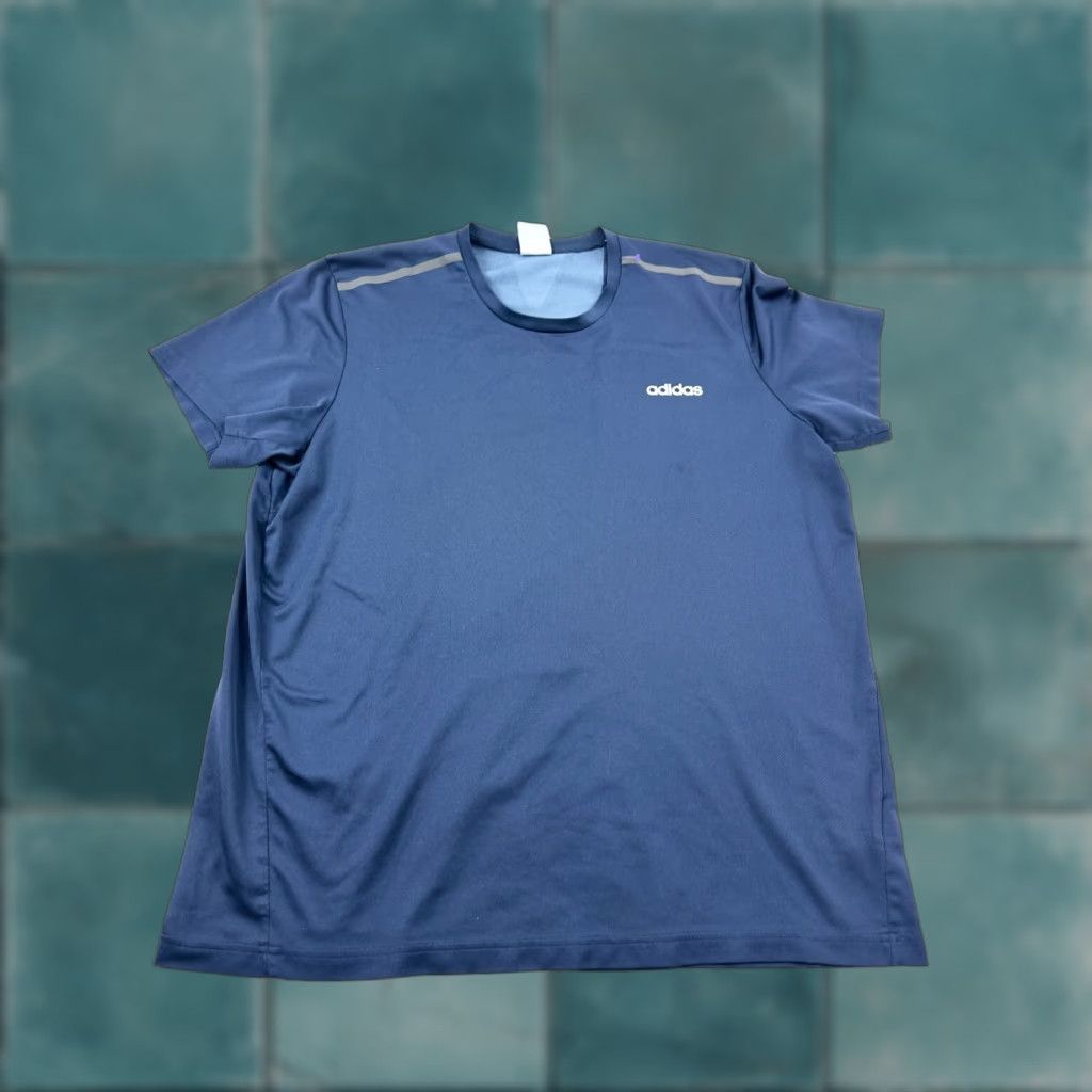 Adidas Adidas Shirt Mens 2XL Blue Short Sleeve Crew Neck Tee Climalite Activewear Stretch Pullover Gym Running Cross Training Classic Solid Shirt Size US XXL / EU 58 / 5 - 1 Thumbnail
