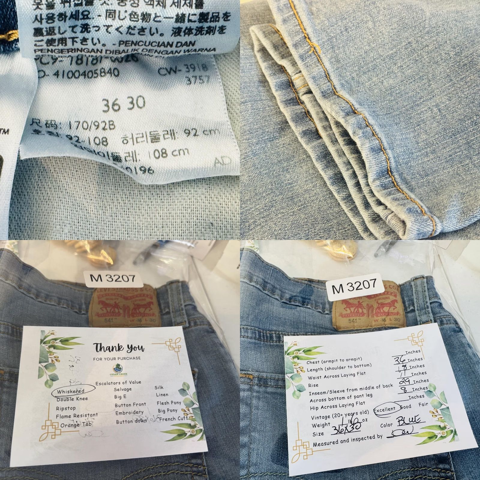 Levi's Levi's 541 Jeans Mens 36x29 Blue Light Wash Athletic Taper Stretch Denim Size US 36 / EU 52 - 8 Thumbnail