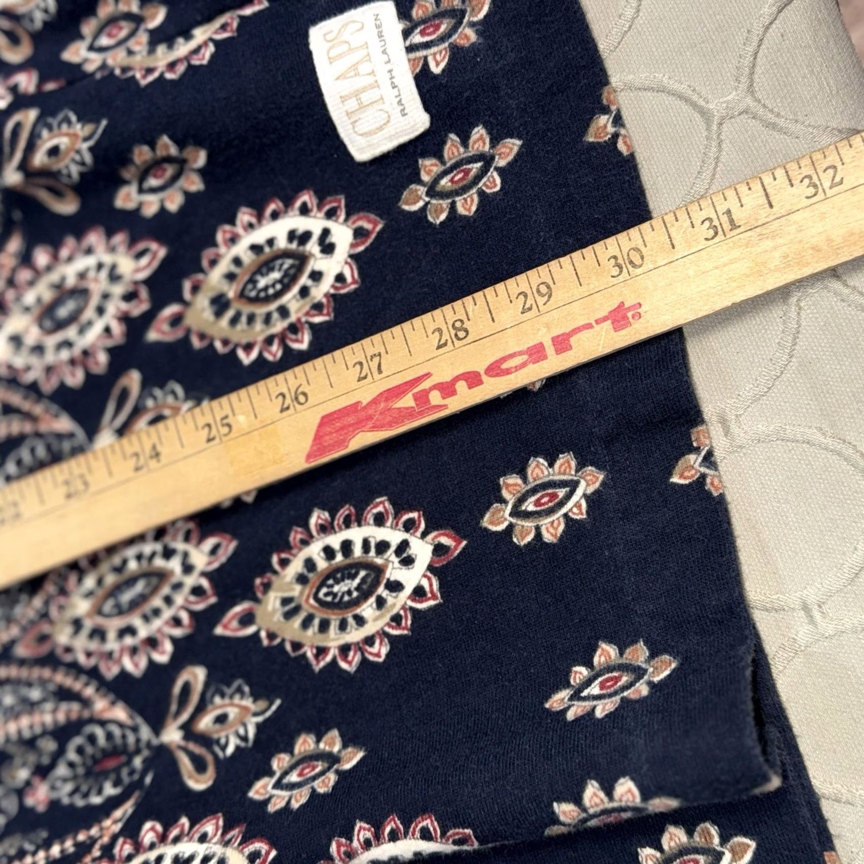 Chaps Chaps Ralph Lauren Shirt Women’s XL Navy Corduroy Collar Paisley Long Sleeve Polo Button Placket Size XL / US 12-14 / IT 48-50 - 7 Thumbnail