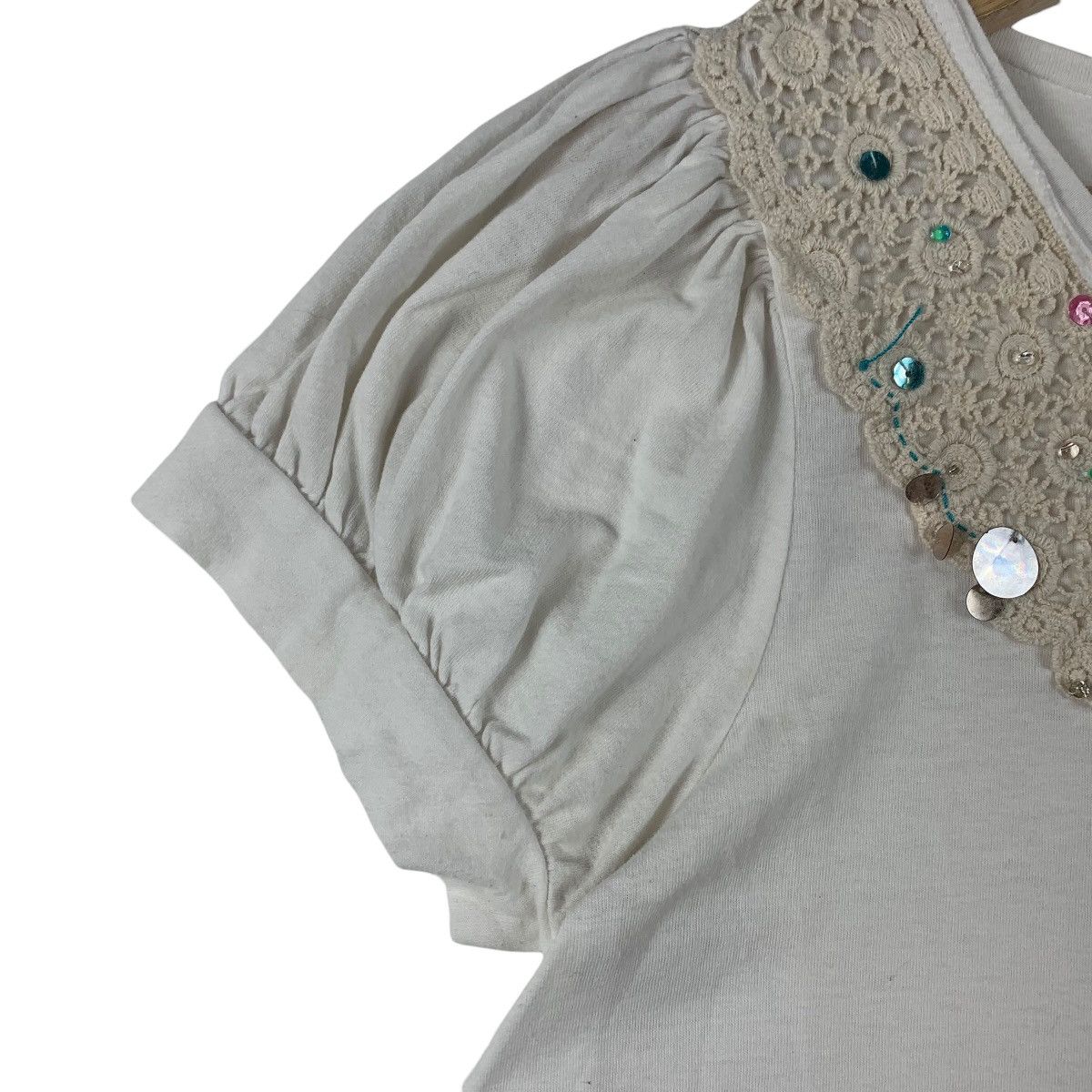 Designer × Issey Miyake × Sunao Kuwahara SUNAOKUWAHARA lace design women tee Size M / US 6-8 / IT 42-44 - 6 Thumbnail