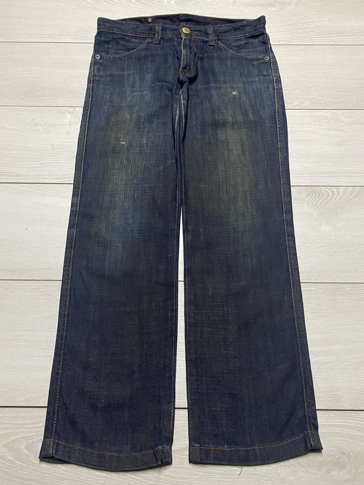 Levi's Levis Y2K Black Denim Distressed Straight Fits Jeans Size US 31 - 1 Thumbnail
