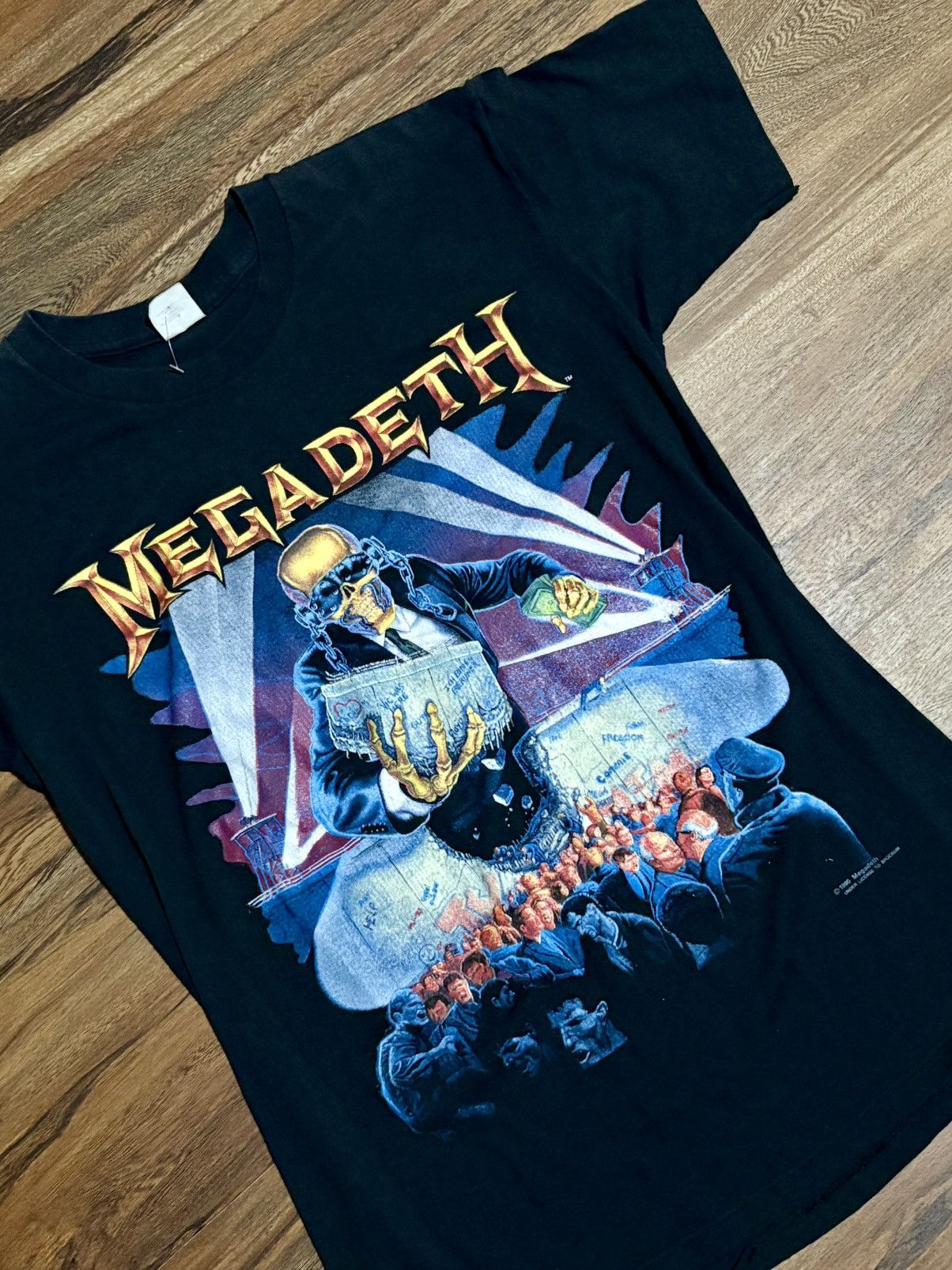 Megadeth Vintage 1990 Megadeath Rust in Peace Berlin Wall Black Tour Size US M / EU 48-50 / 2 - 2 Thumbnail