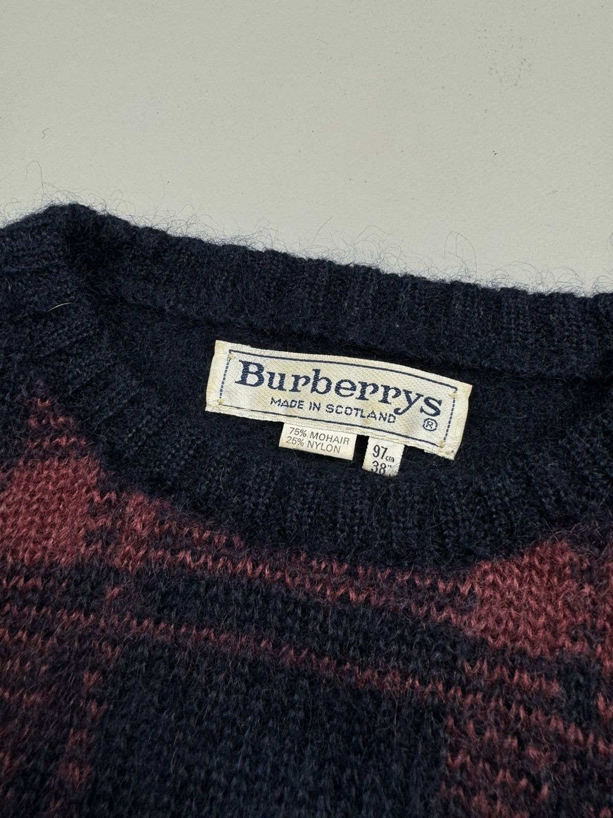 Burberry Burberrys Vintage Mohair Check Sweater size M Size M / US 6-8 / IT 42-44 - 3 Thumbnail