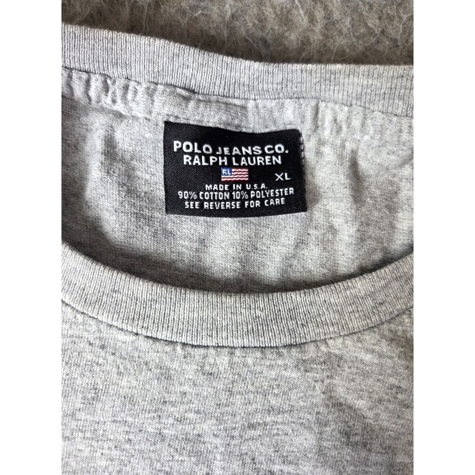 Polo Ralph Lauren VINTAGE Polo Ralph Lauren T-Shirt Size XL USA Gray 90s Distressed Size US XL / EU 56 / 4 - 4 Thumbnail