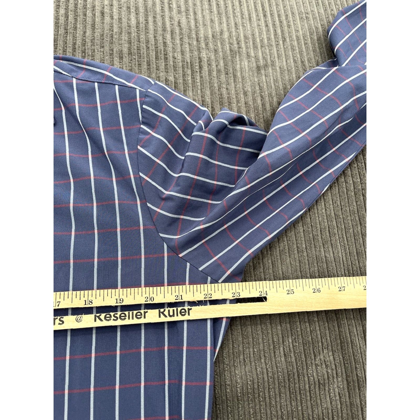 Mizzen+Main Mizzen & Main Shirt Men Trim Fit Large Purple White Striped Polyester Button-Up Shirt - Multicolor, Long Sleeve, Collared, Regular Size L, Mens Size US L / EU 52-54 / 3 - 4 Thumbnail