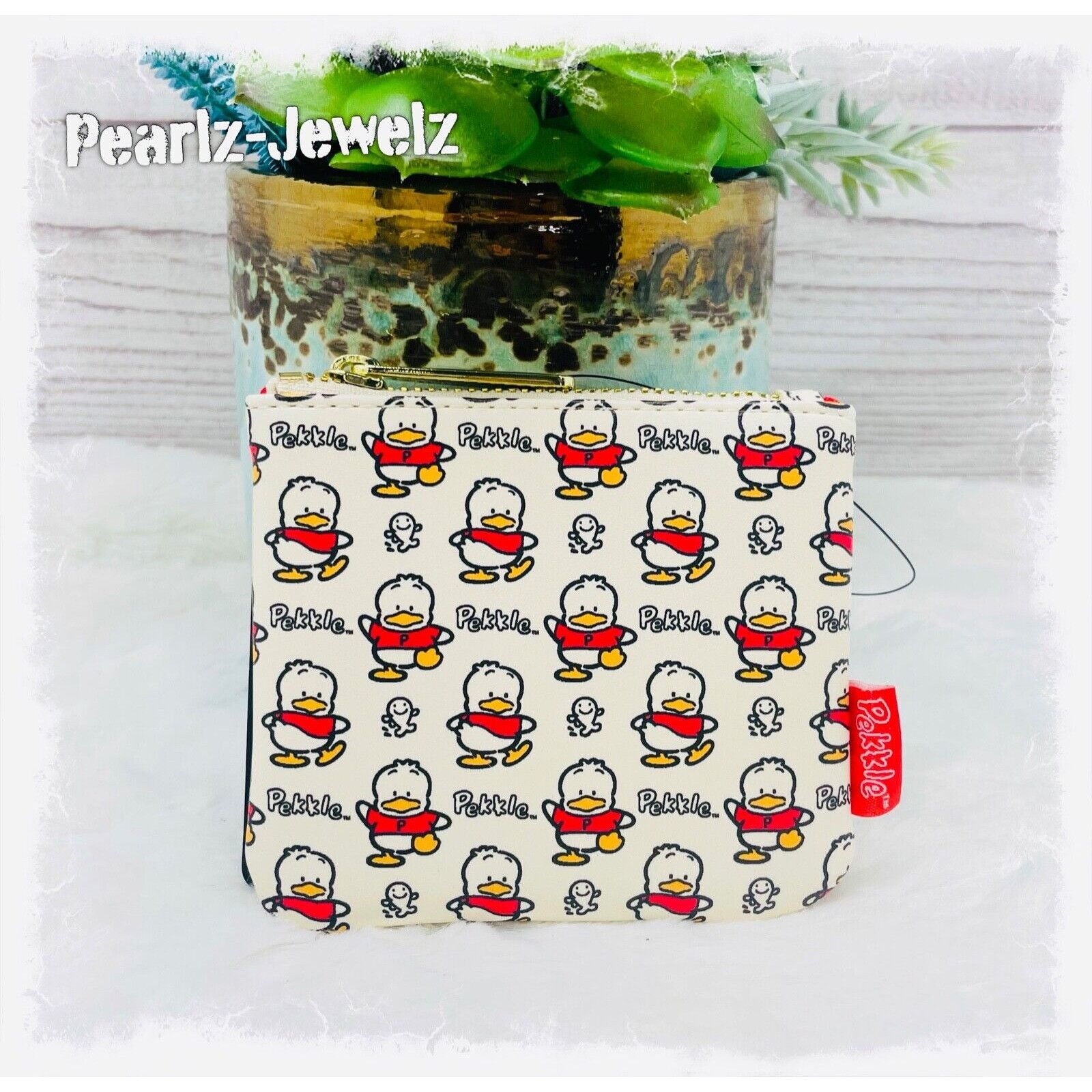 Disney Loungefly Sanrio Pekkle Duck Allover Print Coin Purse Boxlun, Women's