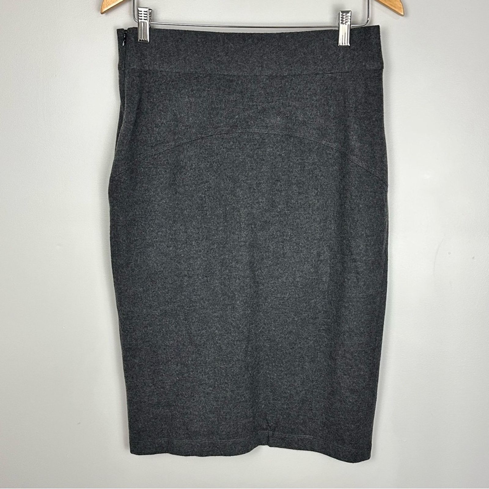 Diane von Furstenberg Diane von Furstenberg Marta Pencil Skirt 100% Wool Charcoal Size 28" / US 6 / IT 42 - 4 Thumbnail