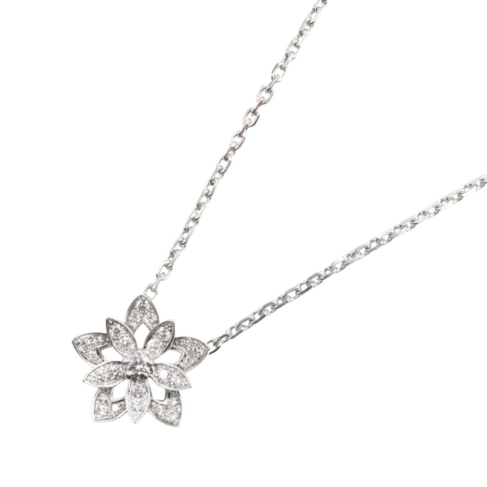 Van Cleef & Arpels Van Cleef & Arpels Van Cleef & Arpels Lotus Au750 Diamond Necklace Precious Metal Necklace DUTY FREE for USA Size ONE SIZE - 1 Thumbnail