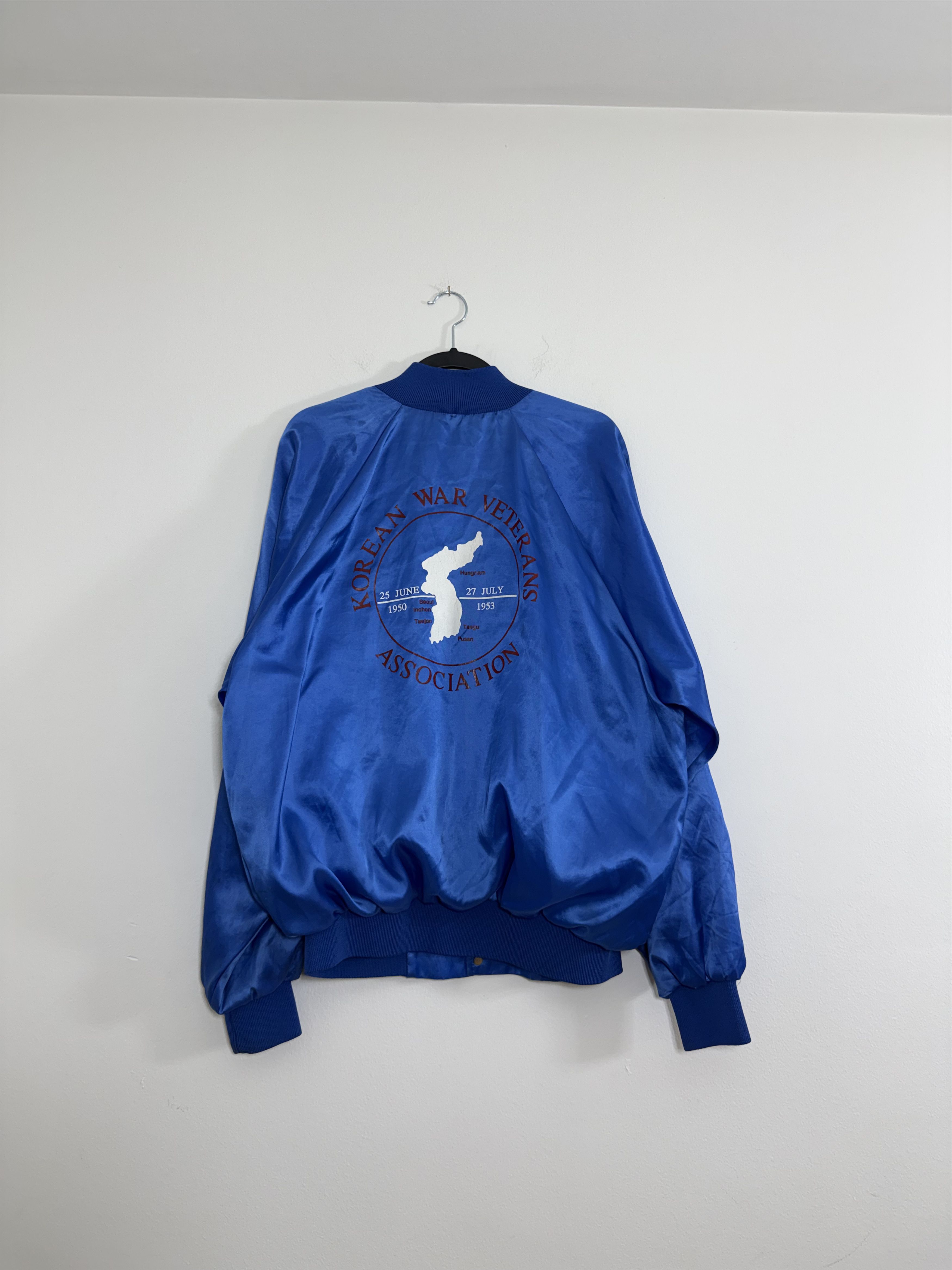 Vintage Blue Silk "Korea War Veterans" Jacket Size US L / EU 52-54 / 3 - 3 Thumbnail