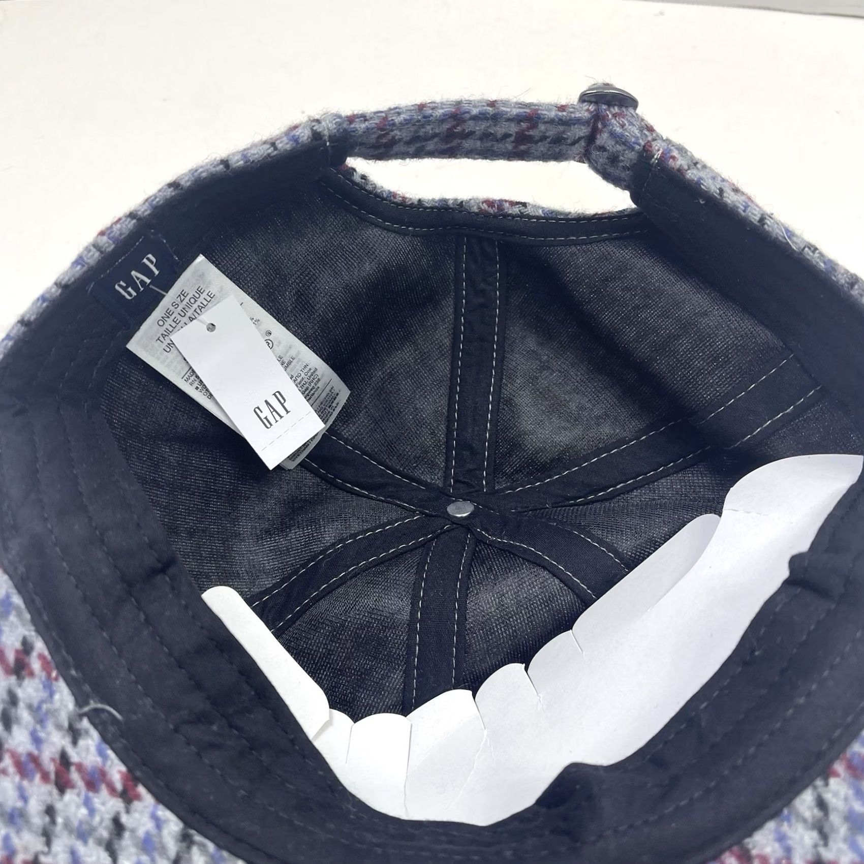 Gap Gap Logo Houndstooth Baseball Cap Embroidered 6 Panel Dad Hat Multicolor NWT Men One Size Tweed Wool Polyester Cap Size US 35 - 7 Thumbnail
