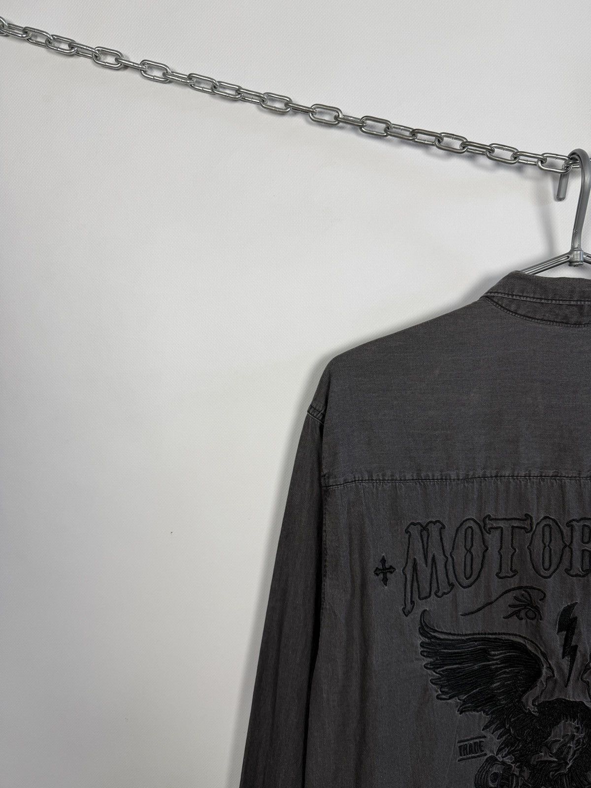 Vintage MotorGear Denim Shirt Eagle Biker Graphic Vintage XL Size US XL / EU 56 / 4 - 14 Thumbnail