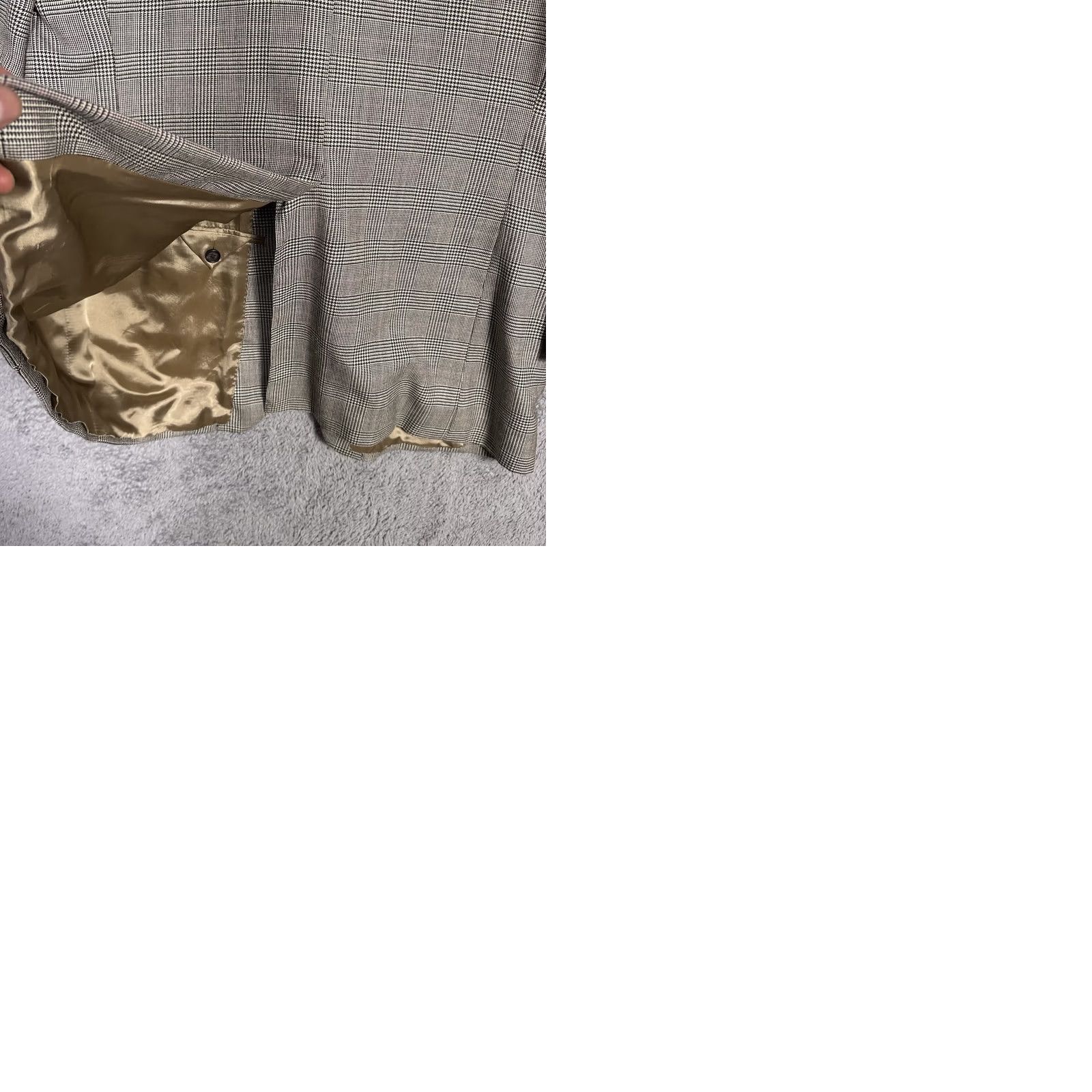 Ralph Lauren VINTAGE Ralph Lauren Blazer Men 44L Silk Wool Glen Check Houndstooth Suit Jacket 3Button Size 44R - 9 Thumbnail