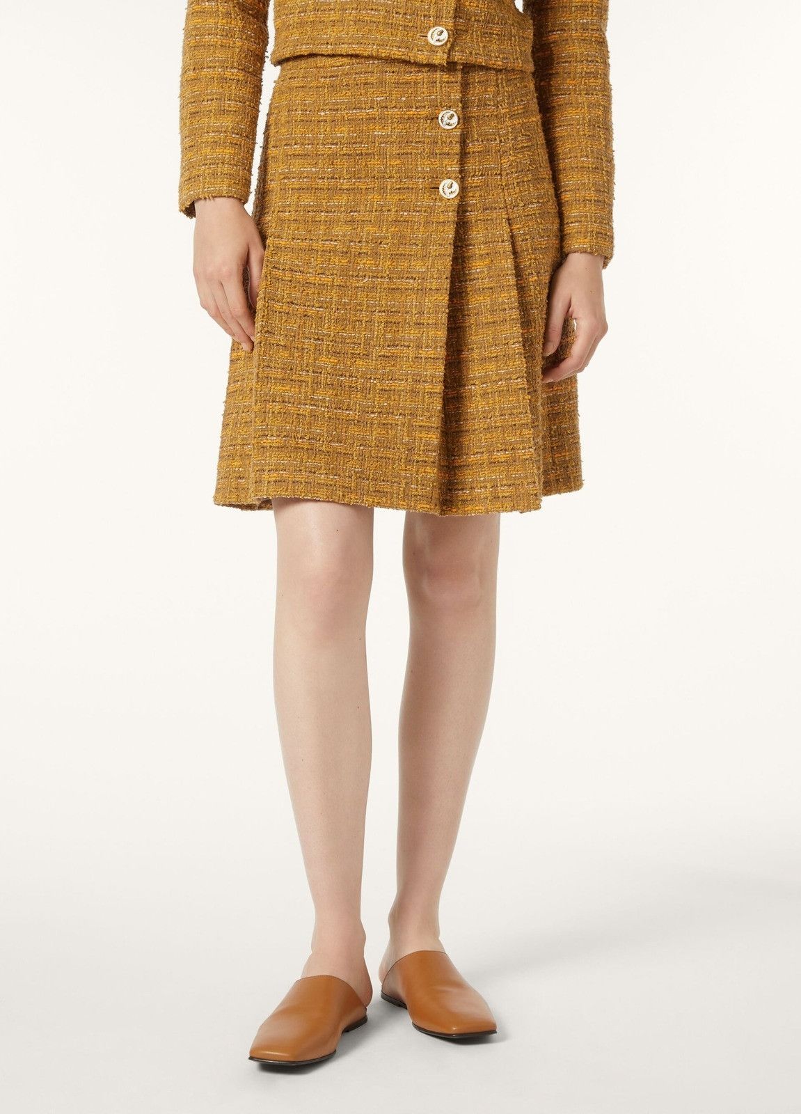 Loro Piana o1srvl11e0526 FAP0291 Aida Midi Skirt in Yellow Size 26" / US 2 / IT 38 - 7 Thumbnail