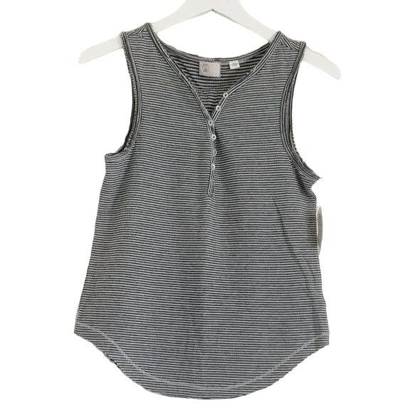Anthropologie Anthropologie Striped Enok Henley Tank Top Size XS / US 0-2 / IT 36-38 - 2 Thumbnail