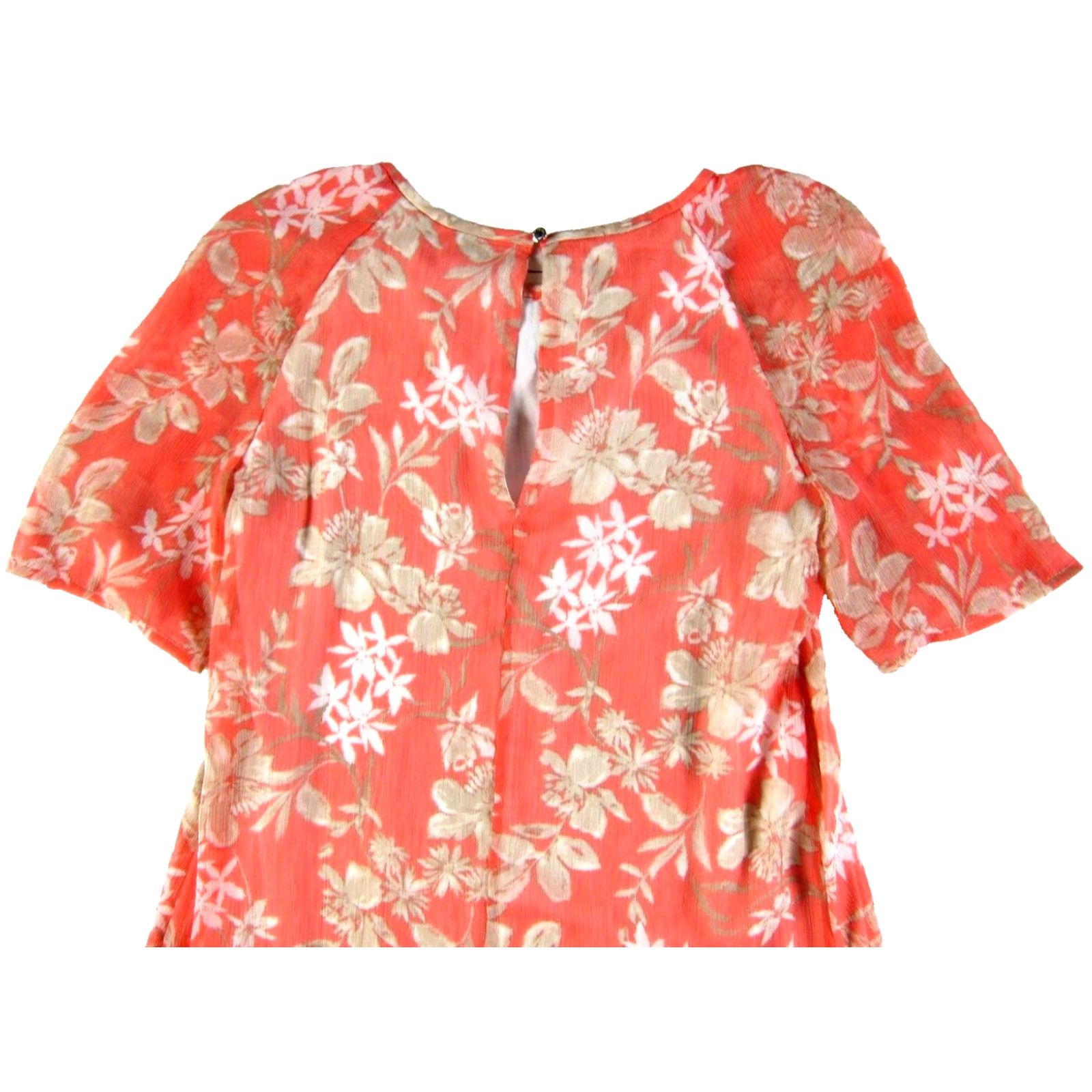 Tommy Hilfiger Tommy Hilfiger Pink White Brown Floral Short Sleeve Tunic Shift Dress Size 2 Size 26" / US 2 / IT 38 - 5 Thumbnail