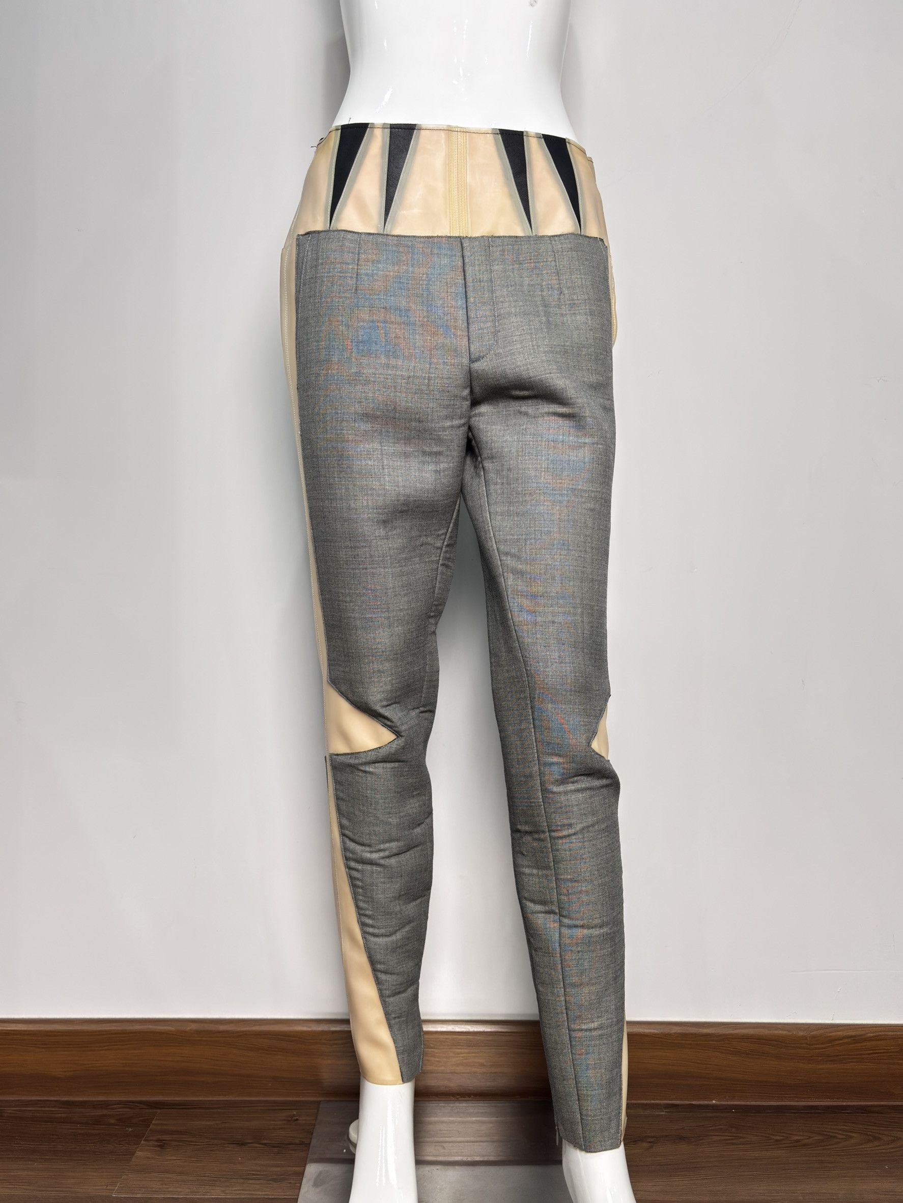Balenciaga Two-Tone Trousers with Plastic Panel