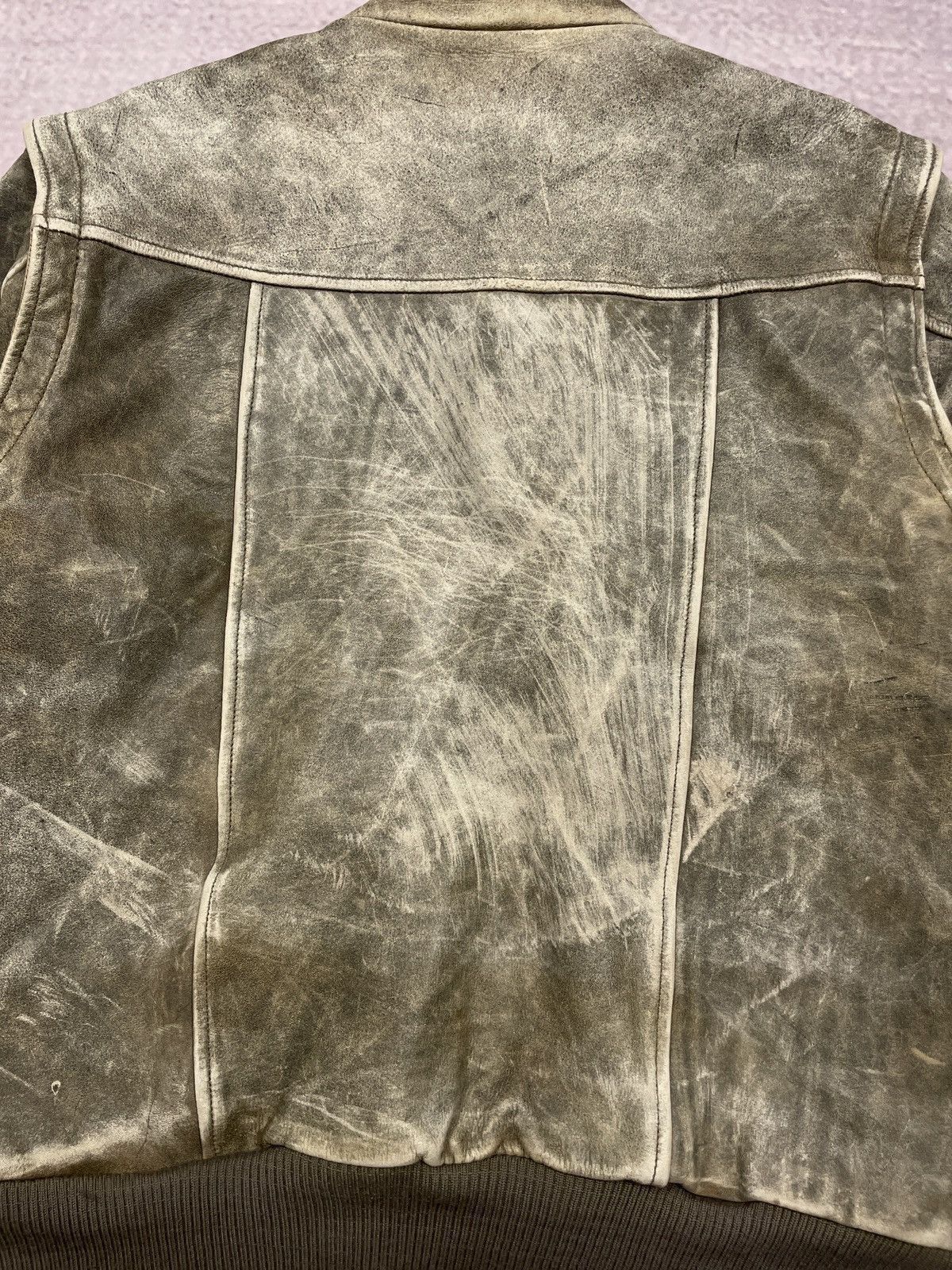 Vintage 90's Faded Old Leather Flight Jacket Aviator Type