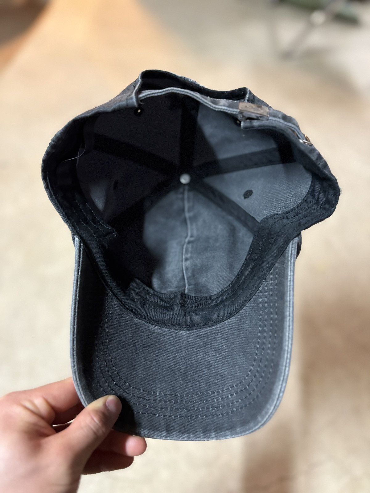 Other Oakley Style Y2K Stone Washed Faded Black Cap Adjustable Size ONE SIZE - 3 Thumbnail