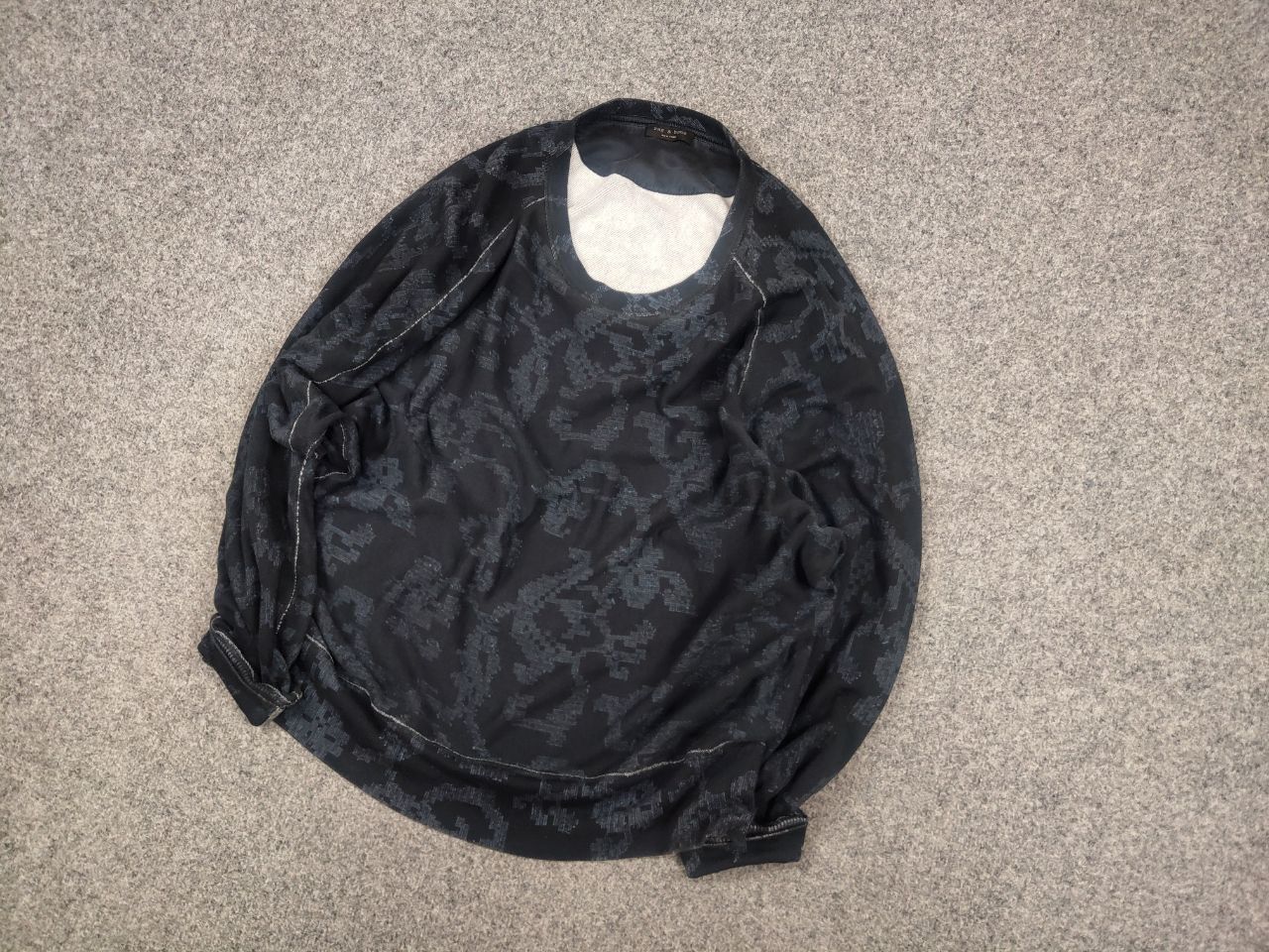 Rag & Bone Rag & Bone Design Dark Blue Pattern Oversized Sweatshirt Size L / US 10 / IT 46 - 4 Thumbnail