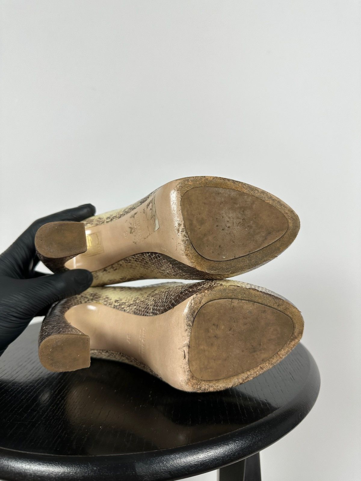 Miu Miu Miu Miu Snake Leather Platform Pumps Heel Size US 7 / IT 37 - 23 Thumbnail