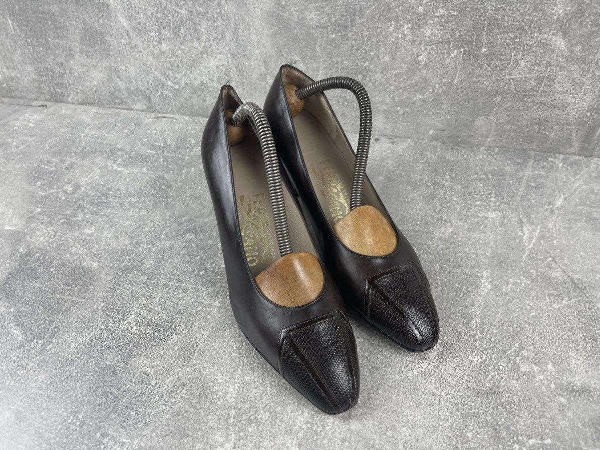 Salvatore Ferragamo Salvatore Ferragamo Brown Dress / Couture Leather Shoes Size US 7.5 / IT 37.5 - 2 Thumbnail