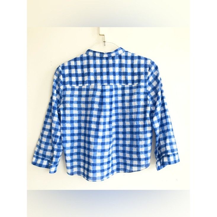 Marni MARNI Blue White Gingham Cropped Womens Shirt Peter Pan Coll Size S / US 4 / IT 40 - 10 Thumbnail