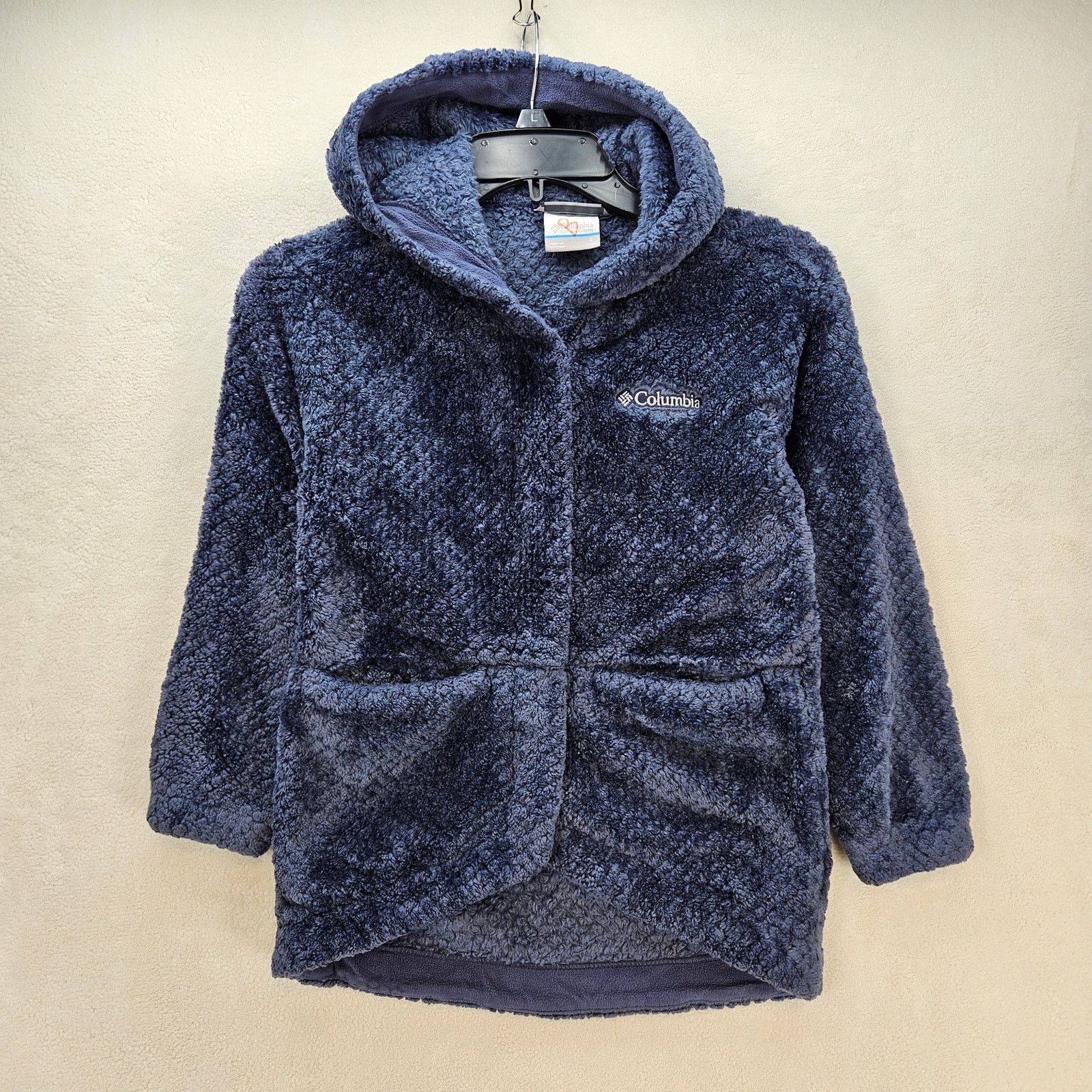 Columbia COLUMBIA GIRLS SMALL HOODED NAVY FLEECE JACKET SOFT Size S / US 4 / IT 40 - 1 Thumbnail