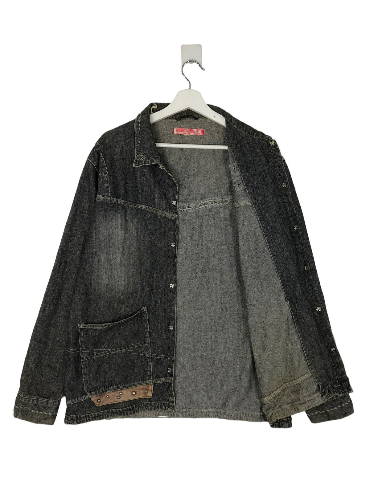 Japanese Brand 💥 REBIRT DYED BLACK DENIM JACKET MADE IN JAPAN Size US M / EU 48-50 / 2 - 7 Thumbnail