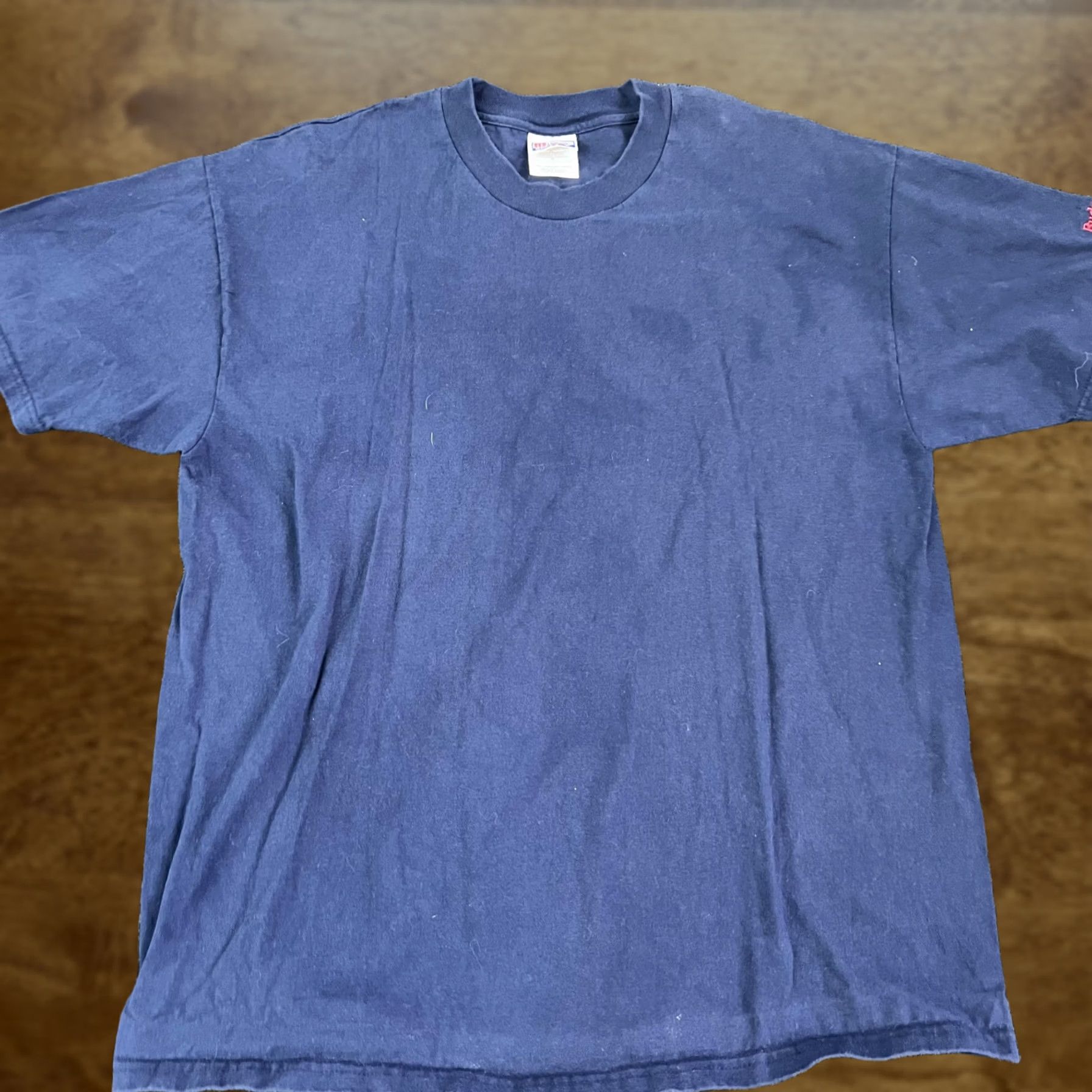 Hanes VINTAGE Budweiser Shirt Mens XL Navy Blue Hanes Beefy T Short Sleeve Beer Logo Graphic Size US XL / EU 56 / 4 - 1 Thumbnail