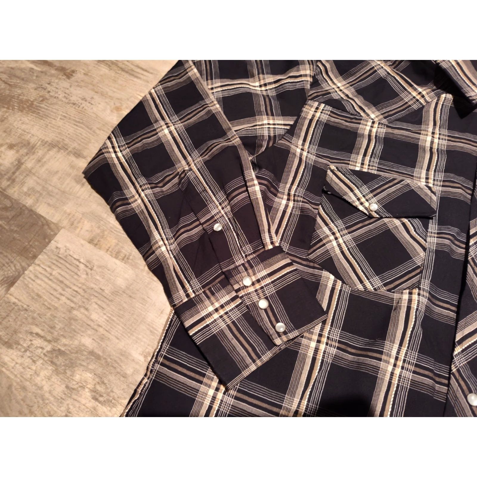 Roper Roper Shirt Large Black Plaid Pearl Snap Long Sleeve Western Cowboy NWT NEW Mens Size US L / EU 52-54 / 3 - 5 Thumbnail