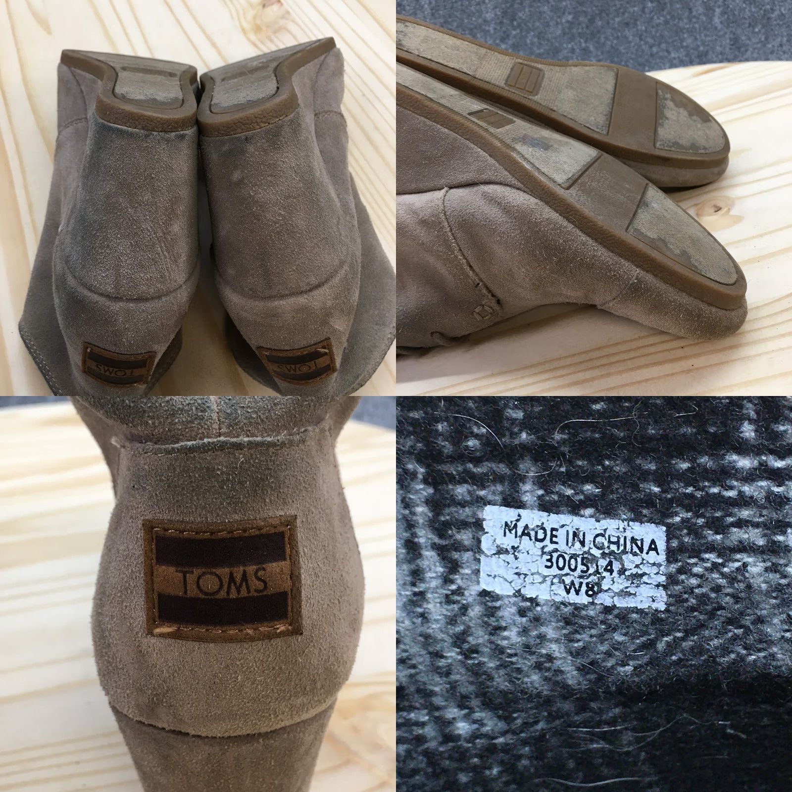 Toms TOMS Boots Womens 8 Ankle Booties Wedge Heels Casual Brown Suede Lace Up Boot Size US 8 / IT 38 - 9 Thumbnail