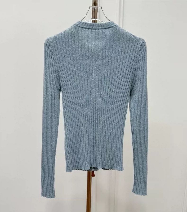 Loro Piana LORO PIANA Classic blue grey cashmere zipper knit sweater Size S / US 4 / IT 40 - 2 Thumbnail