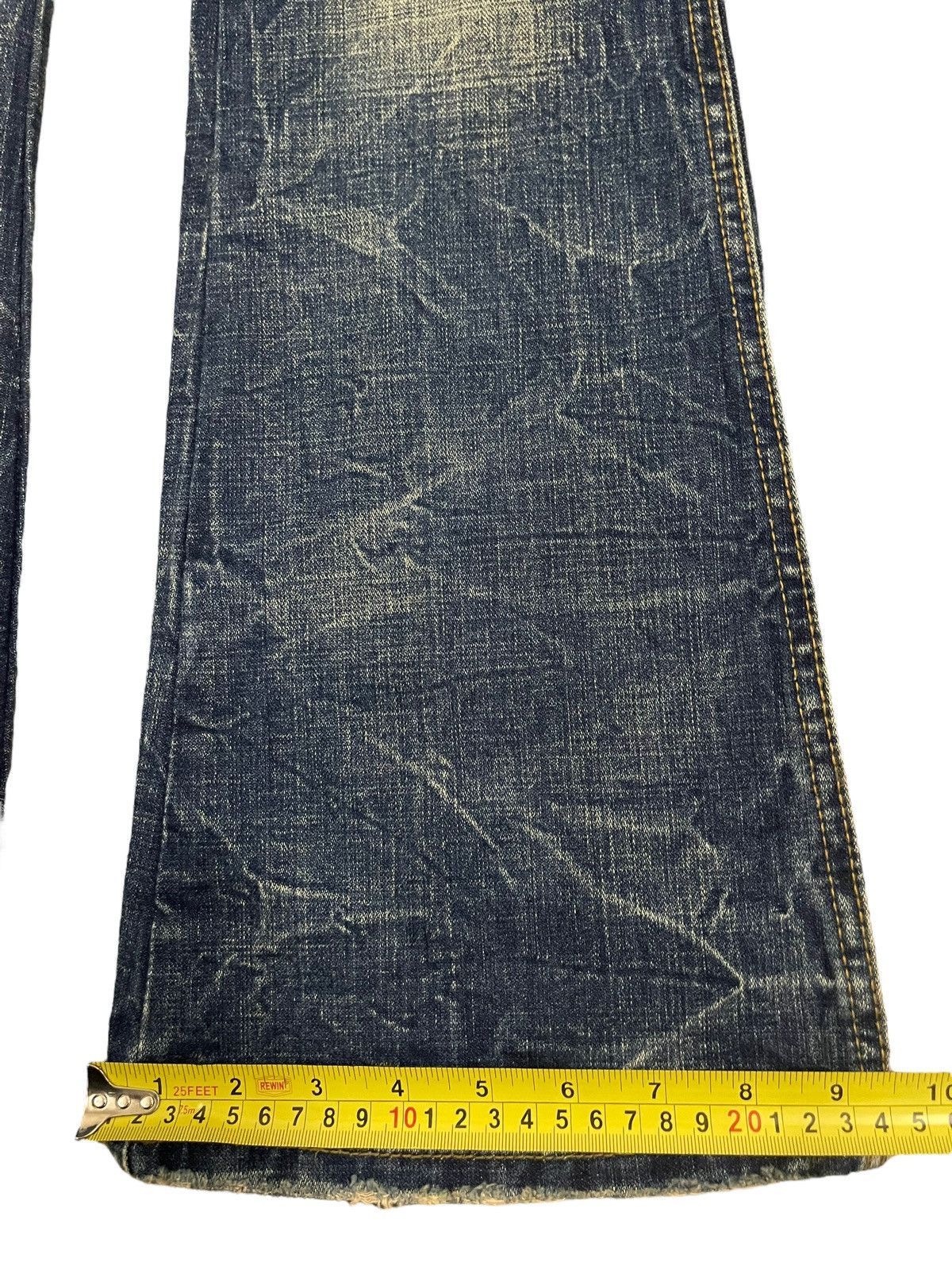 14th Addiction Vintage Japanese Brand Blue Wash Distressed Flare Jeans Size US 30 / EU 46 - 15 Thumbnail